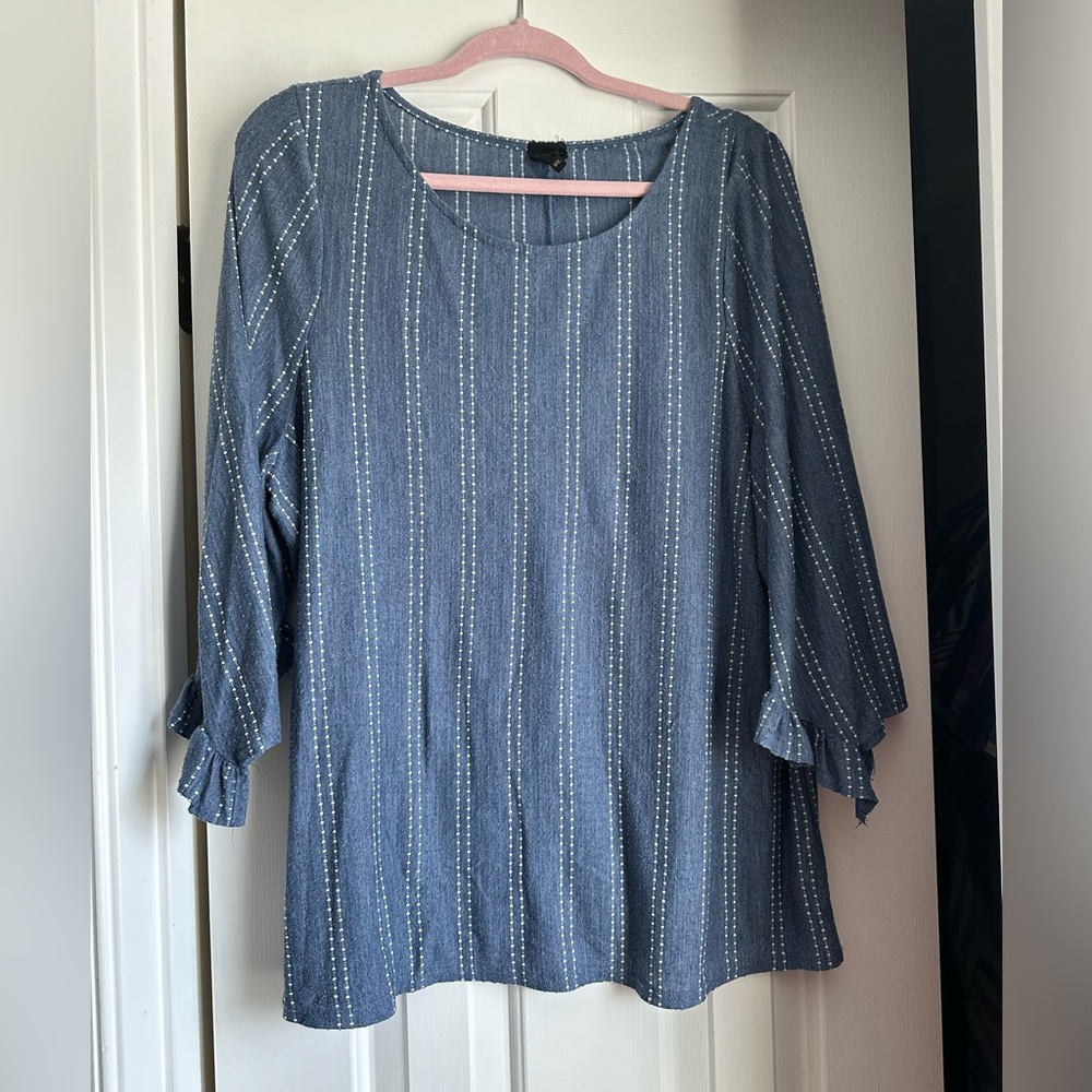 Chambray Striped Blouse